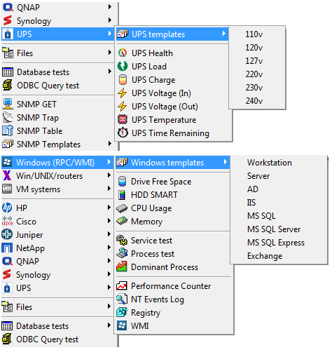 templates menu