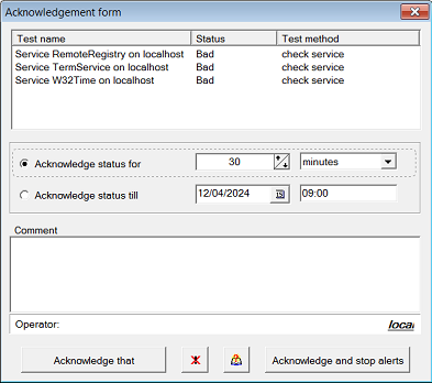 Acknowledgement form